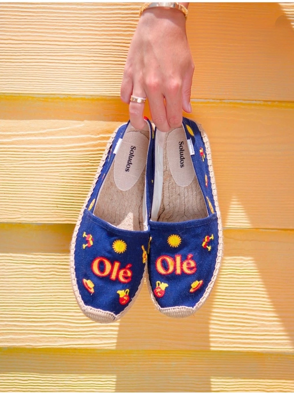 Soludos Espadrille Blue Spain Ole with Colorful Embroidery